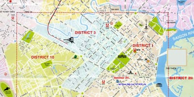 Pelancong peta ho chi minh daerah 1
